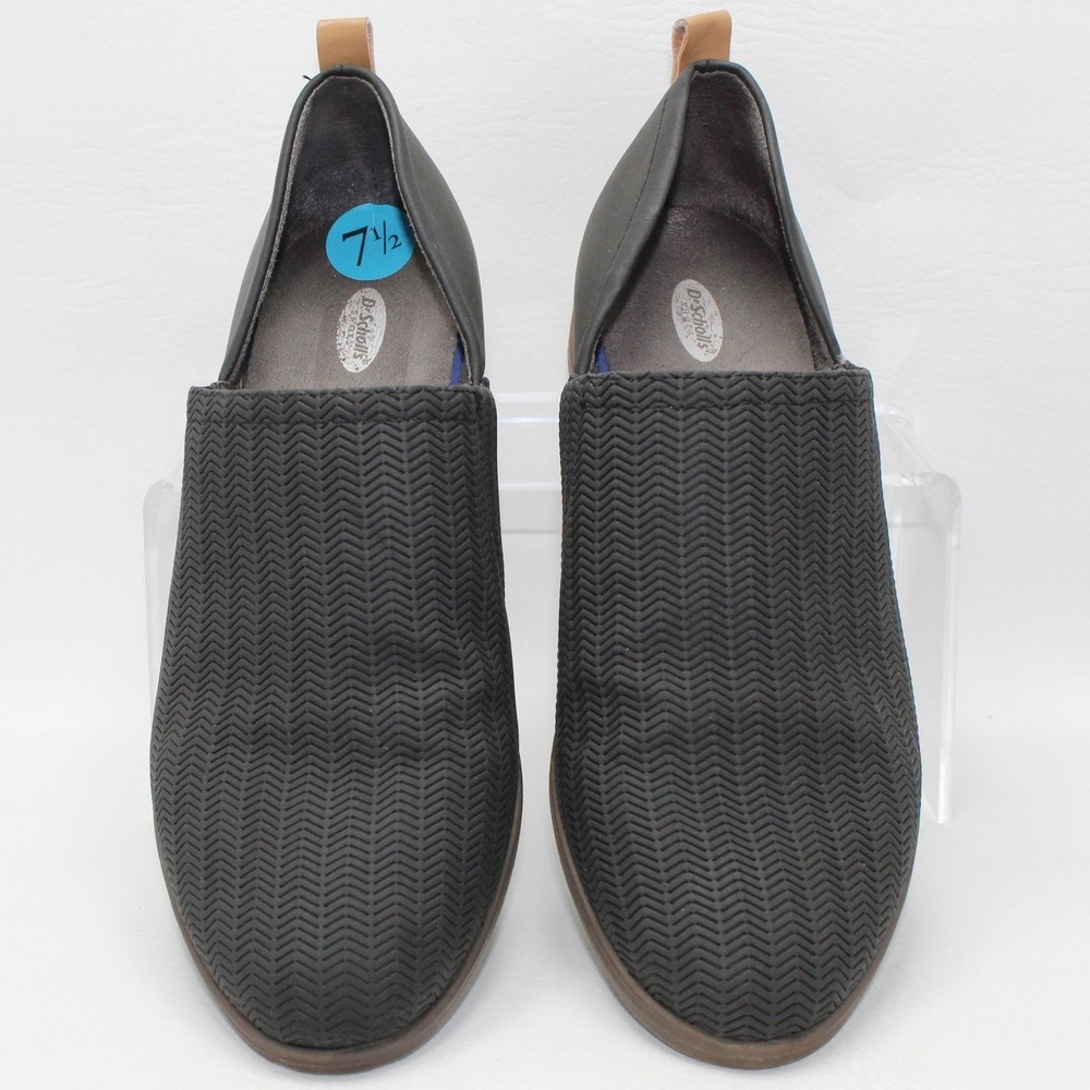Dr. Scholls Womens 7.5 Black‎ Chevron Textured Slip On Loafers Be You Flats